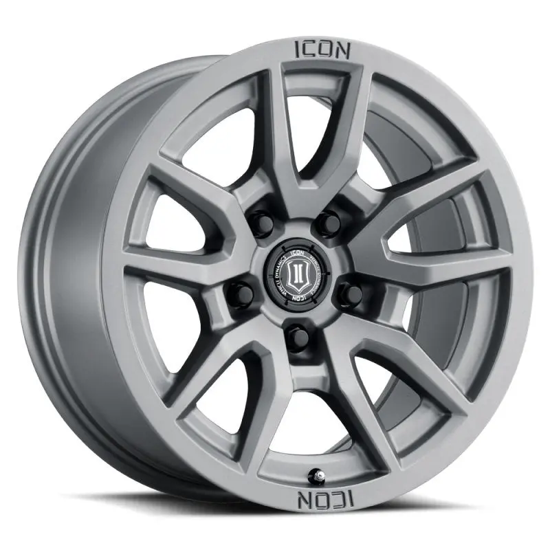 Icon Vector 5 17X8.5 5X5 -6Mm Offset 4.5In Bs 71.5Mm Bore Titanium Wheel 1