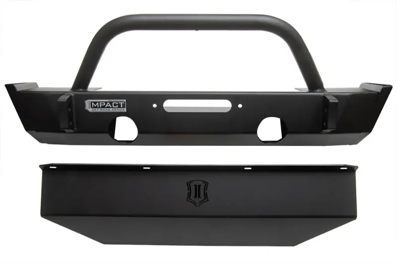 Icon 2018+ Jeep Wrangler Jl / 2020+ Jt Front Impact Bumper W/Skid Plate 1