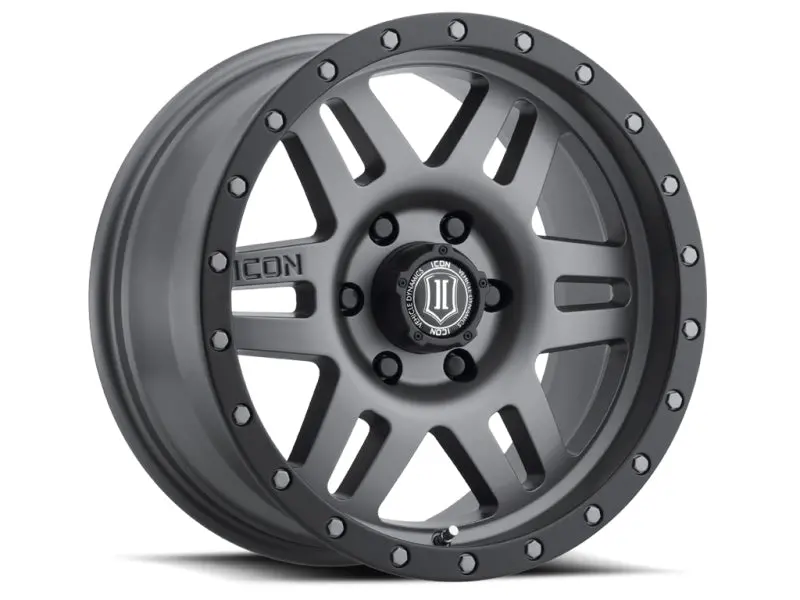Icon Six Speed 17X8.5 6X135 6Mm Offset 5In Bs 94Mm Bore Titanium Wheel 1
