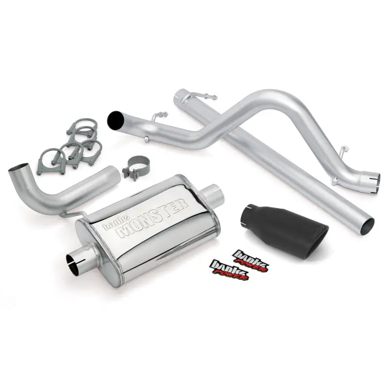 Banks Power | 2007-2011 Jeep 3.8L Wrangler - 2 Door Monster Exhaust System - 2.5 Inch Ss Single Exhaust With Black Tip 1