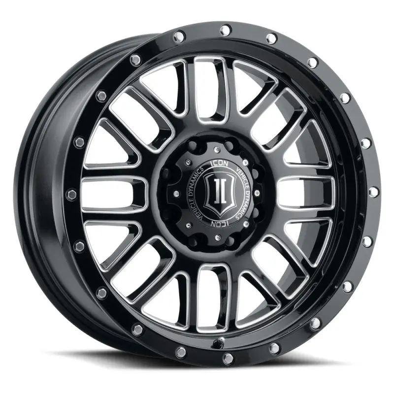 Icon Alpha 20X9 8X6.5In 19Mm Offset 5.75In Bs Gloss Black Milled Spokes Wheel 1
