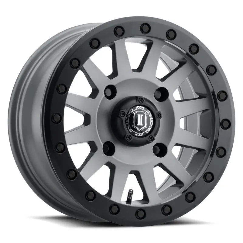 Icon Compression 15X7 4X136 38Mm Offset 5+2 Bs 111Mm Bore Titanium Wheel 1