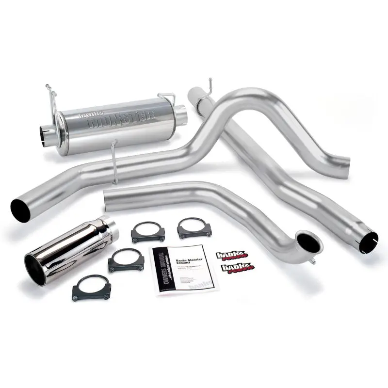 Banks Power | 1999 Ford Super Duty 7.3L Power Stroke - Use With Catalytic Converter - Monster Exhaust System - Ss Single Exhaust With Chrome Tip * Discontinued* 1