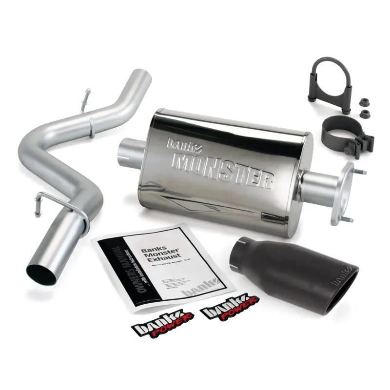 Banks Power | 2004-2006 Jeep 4.0L Wrangler Unlimited Monster Exhaust System - Ss Single Exhaust With Black Tip 1