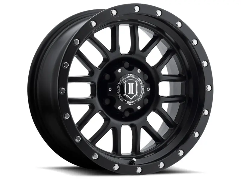 Icon Alpha 17X8.5 6X135 6Mm Offset 5In Bs 87.1Mm Bore Satin Black Wheel 1