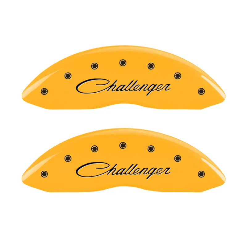 Mgp Cursive/Challenger-Style Yellow Caliper Covers – Front And Rear For 4-Piston Brakes 1