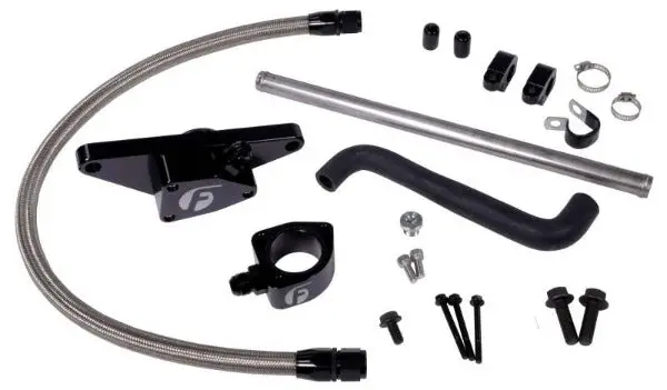 Fleece | 2003-2005 Dodge Ram 5.9L Cummins Auto Trans Coolant Bypass Kit - Stainless Steel Braided Line 1