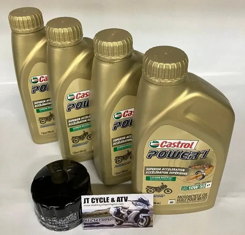 Bmw F650gs / F700gs / F800 / S1000rr / K1200 / K1300 / R1200 / R1250 Oil Change Kit – Castrol 10W‑50 Full Synthetic + Hiflo Filter 1