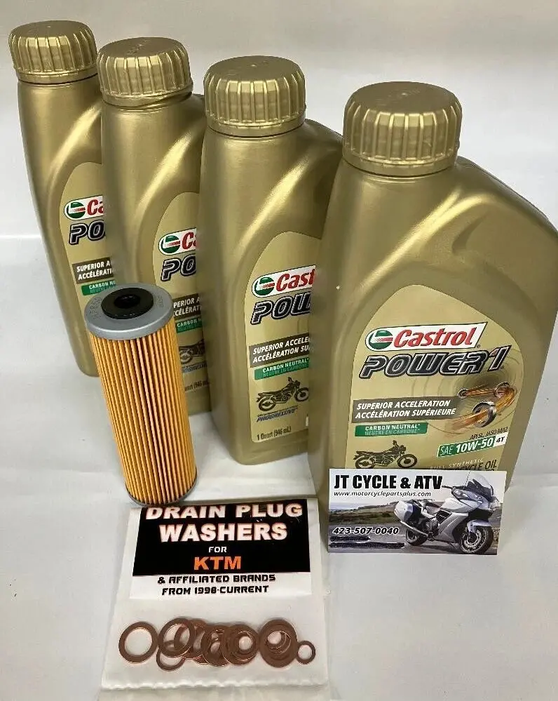 Castrol Full Synthetic 10W-50 Oil Change Kit For Ktm 950 990 1050 Adventure 03-16 1