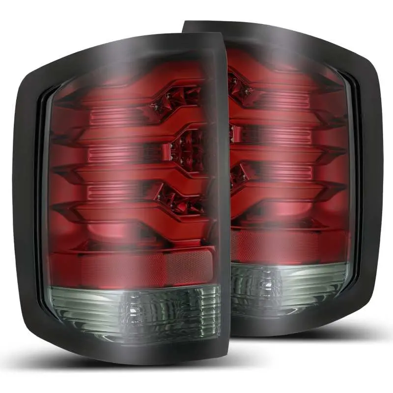 Alpharex 14-18 Chevrolet Silverado 1500 Pro-Series Led Tail Lights Red Smoke 1