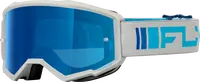 Fly Racing Zone Goggles Silver/Blue W/ Dark Blue Mirror Smoke Lens – Mx Off‑Road 1