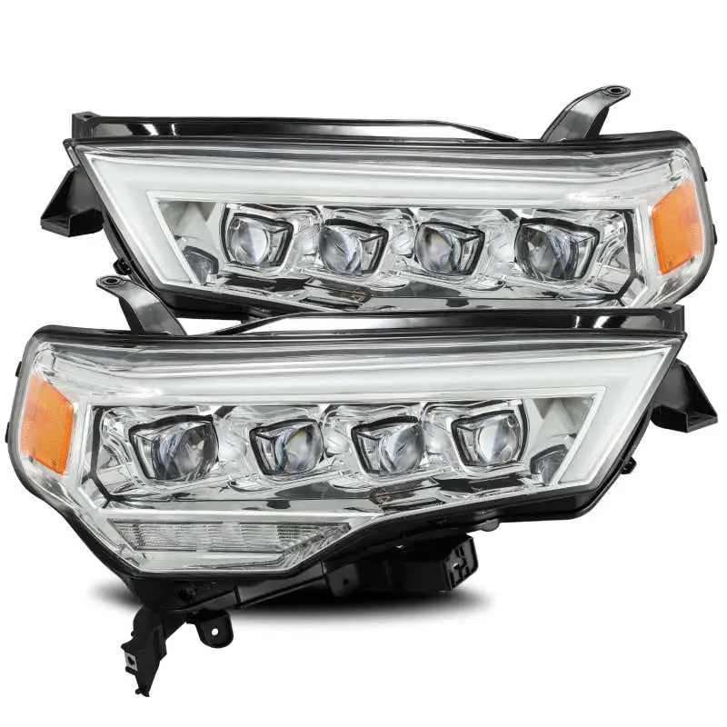 Alpharex 14-20 Toyota 4Runner Nova Led Projector Headlights Plank Style Chrome W/Activation Light 1