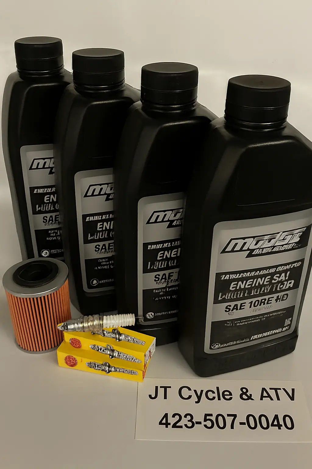 Cf Moto Cforce / Uforce / Zforce Oil Change & Tune‑Up Kit – Moose Offroad 10W‑40, Oil Filter & Ngk Dcpr8e Plugs 1
