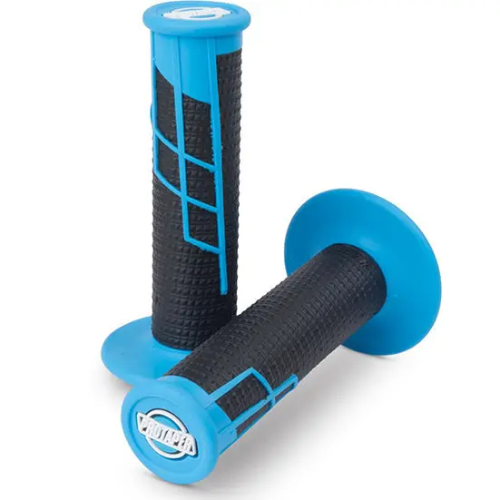Protaper Clamp-On Half Waffle Grips (Neon Blue/Black) 1