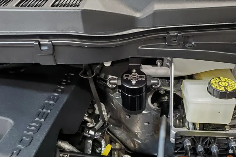 J&L | 2021-2025 Ford F-150 3.5L Power Boost Passenger Side Oil Separator 3.0 - Black Anodized 2