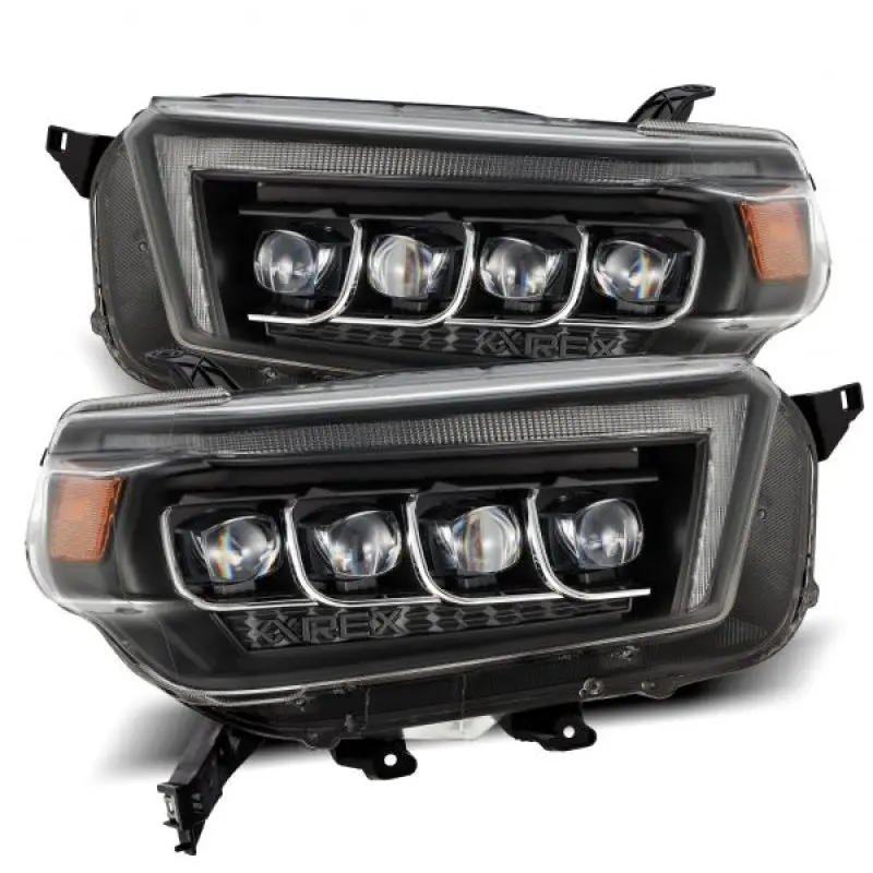 Alpharex 10-13 Toyota 4Runner Nova Led Projector Headlights Plank Style Black W/Seq Signal/Drl 1