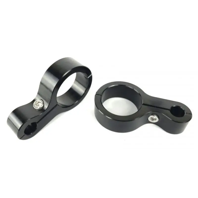 Fleece | 6061 T6 Aluminum 1 / 2In Routing Hole 1.5In Roll Bar Clamp - Black Anodized 1