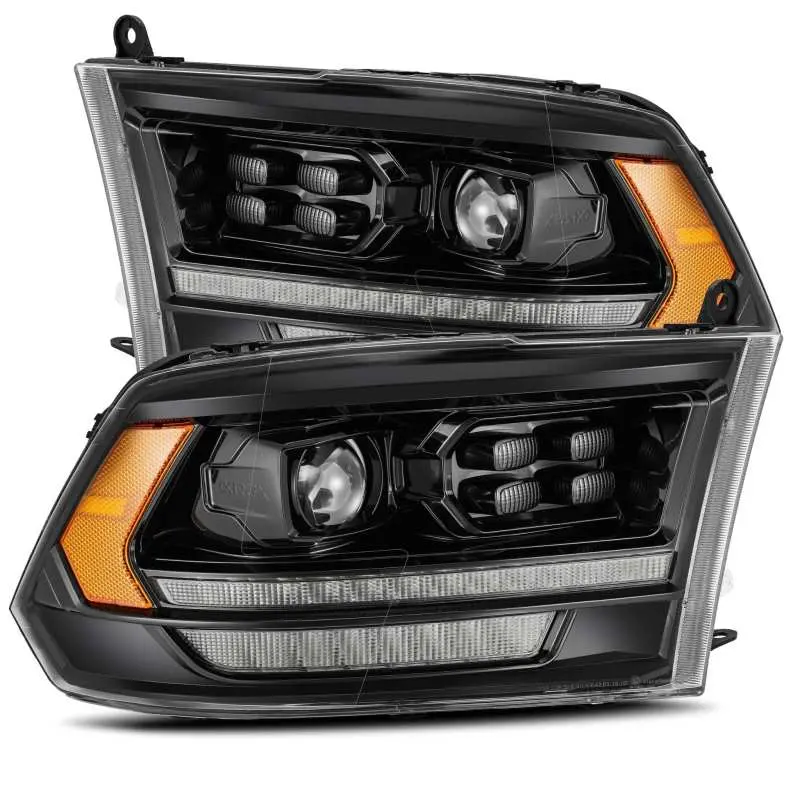 Alpharex 09-18 Dodge Ram 1500Hd Pro-Series Proj Headlights Plank Style Alpha Black W/Seq Signal/Drl 1
