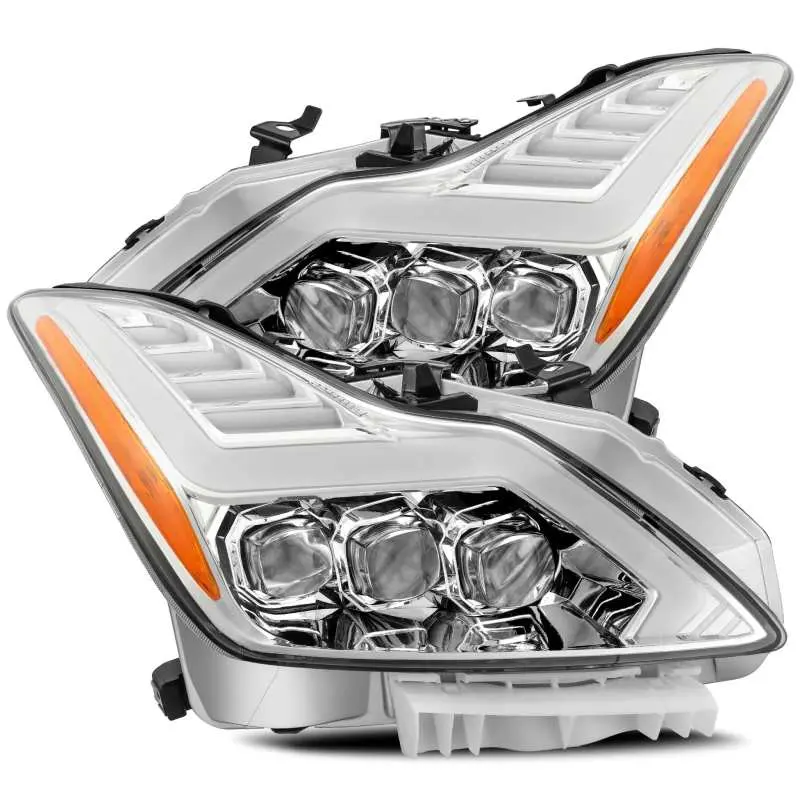Alpharex 08-13 Infiniti G37 Nova Led Projector Headlights Plank Style Design Chrome 1