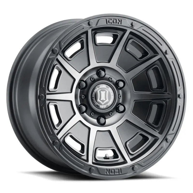 Icon Victory 17X8.5 5X5 -6Mm Offset 4.5In Bs Smoked Satin Black Tint Wheel 1