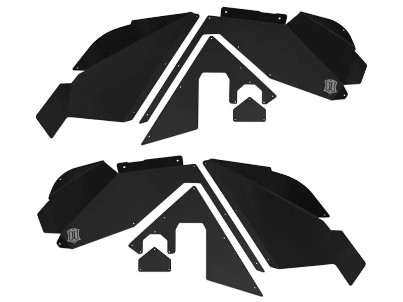 Icon 07-18 Jeep Wrangler Jk Modular Front Fender Liner Kit - Black 1
