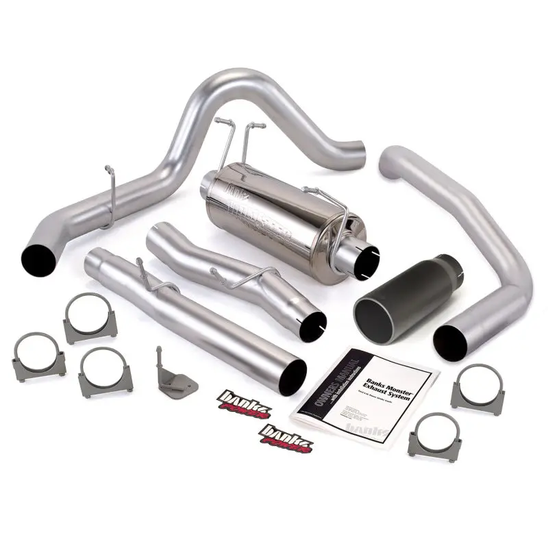 Banks Power | 2003-2007 Ford 6.0L Power Stroke Ecsb Monster Exhaust System - 4 Inch Ss Single Exhaust With Black Tip *Discontinued* 1