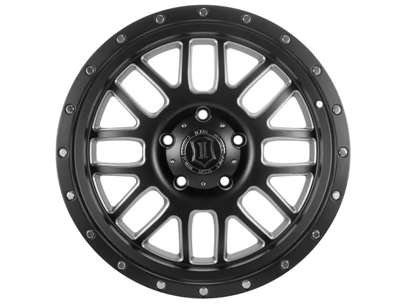 Icon Alpha 20X9 8X6.5 19Mm Offset 5.75In Bs 125.2Mm Bore Satin Black/Milled Windows Wheel 2