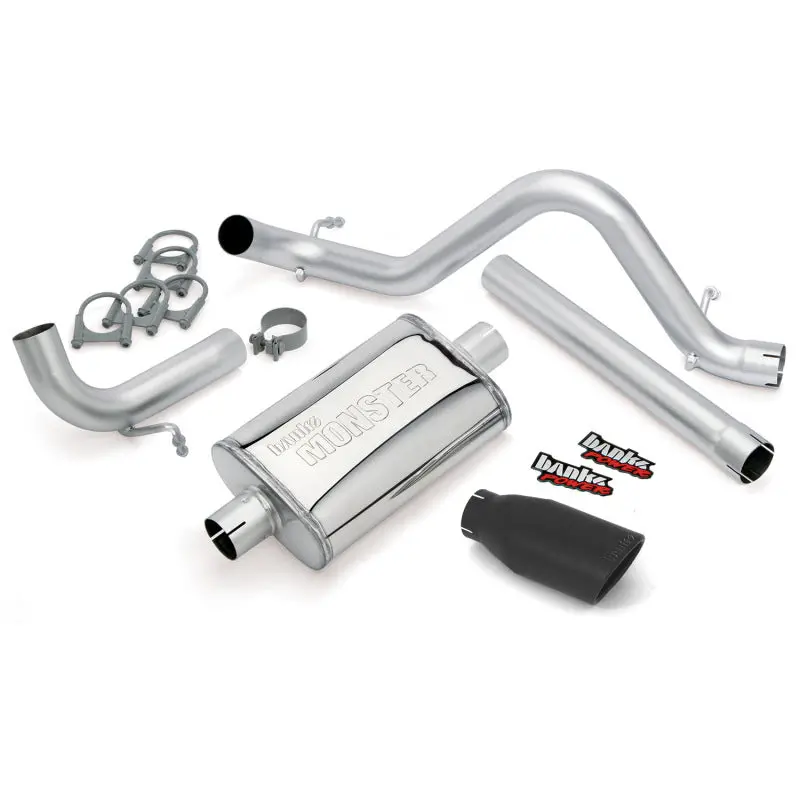 Banks Power | 2012-2018 Jeep Wrangler Jk Unlimited 4 Door Monster Exhaust System - 2.5 Inch Ss Single Exhaust With Black Tip 1