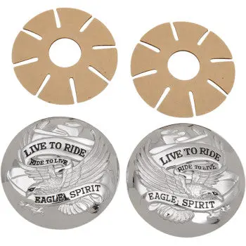 Drag Specialties "Live To Ride" Eagle Gas Fuel Cap Cover Chrome 1