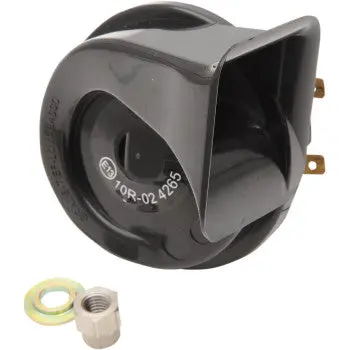 Drag Specialties 2107-0156 12V Black Cow Bell Horn - Harley Davidson Flt 1990-2024 1
