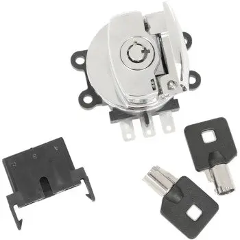 Drag Specialties 2106‑0224 Side‑Hinge Ignition Switch – Chrome – Fits Harley‑Davidson Models (1993–2013) 1
