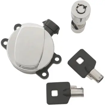 Drag Specialties 2106‑0248 Side‑Hinge Ignition Switch W/ Fork Lock – Chrome – Fits Harley‑Davidson Models (2011–2017) 1
