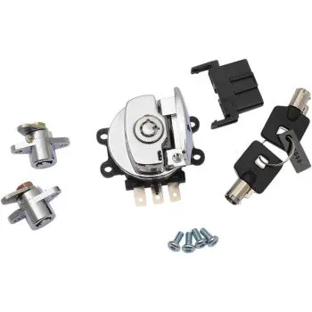 Drag Specialties 2106-0407 Side Hinge Ignition Switch With Saddlebag Lock For Harley Models   Chrome 1