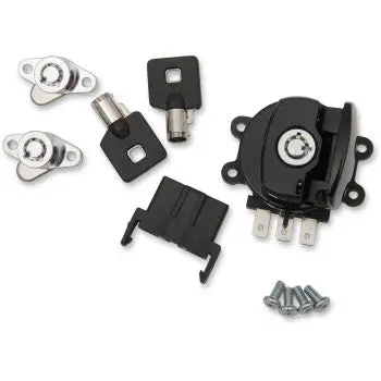 Drag Specialties Side Hinge Ignition Switch With Saddlebag Lock - Gloss Black 1
