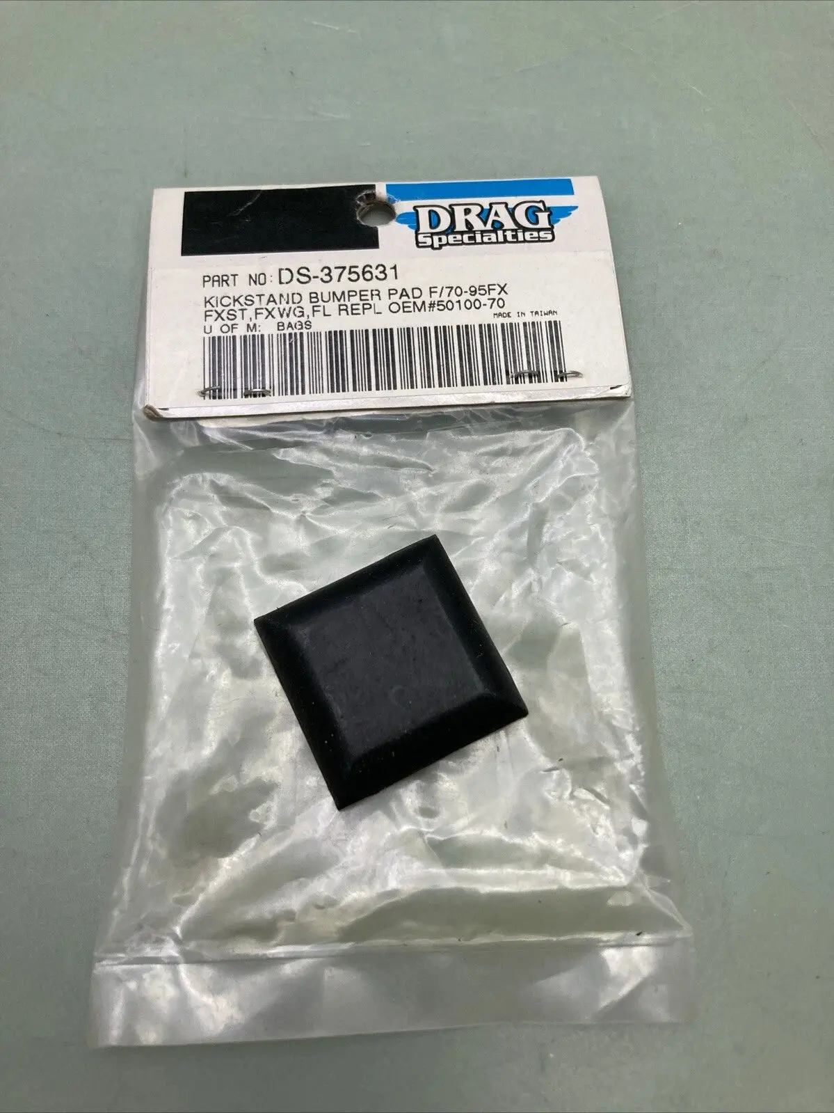 Drag Specialties Ds-375631 Kickstand Bumper Pad Single Square For Harley Fxd Fxr Flh Fxe Fl Fs Fls 1