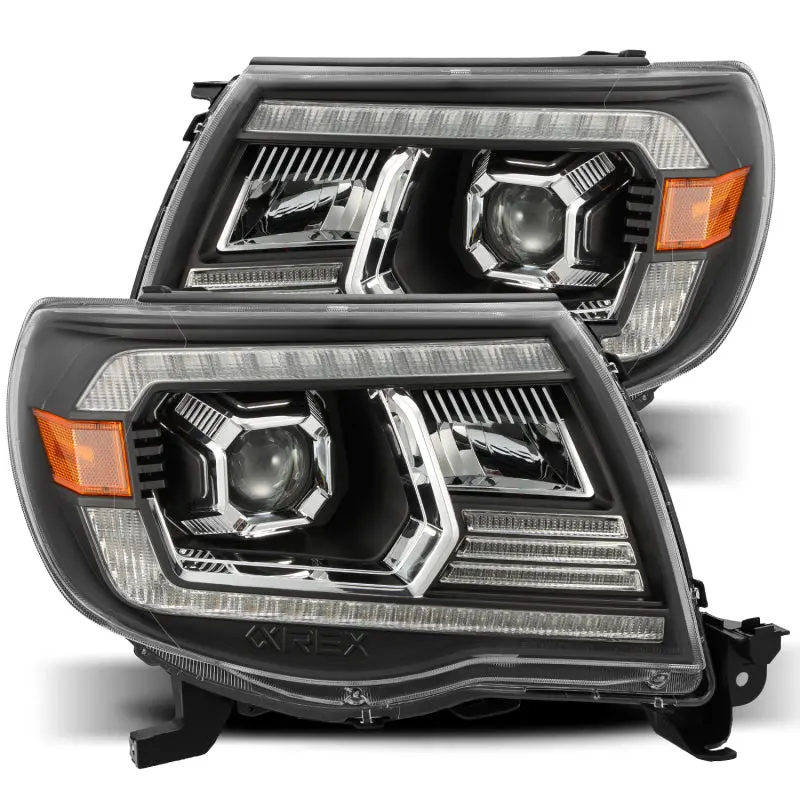 Alpharex 05-11 Toyota Tacoma Pro-Series Projector Headlights Plank Style Design Black W/Drl 1