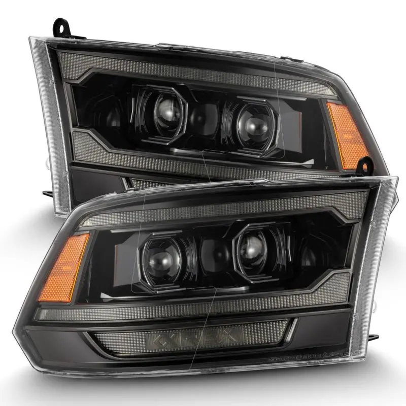 Alpharex 09-18 Ram 2500 Luxx Led Proj Headlight Plank Style Alpha Blk W/Activ Light/Seq Signal/Drl 1