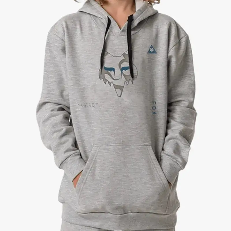 Fox Boys Withered Pullover Hoodie (Grey/Melange) 1