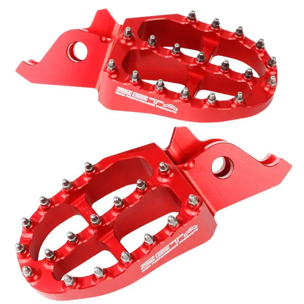 Zeta Aluminum Foot Pegs – Red – Honda Crf250l/300L/M/Rally & Crf450l/Rl  Cnc Mx Foot Pegs 1