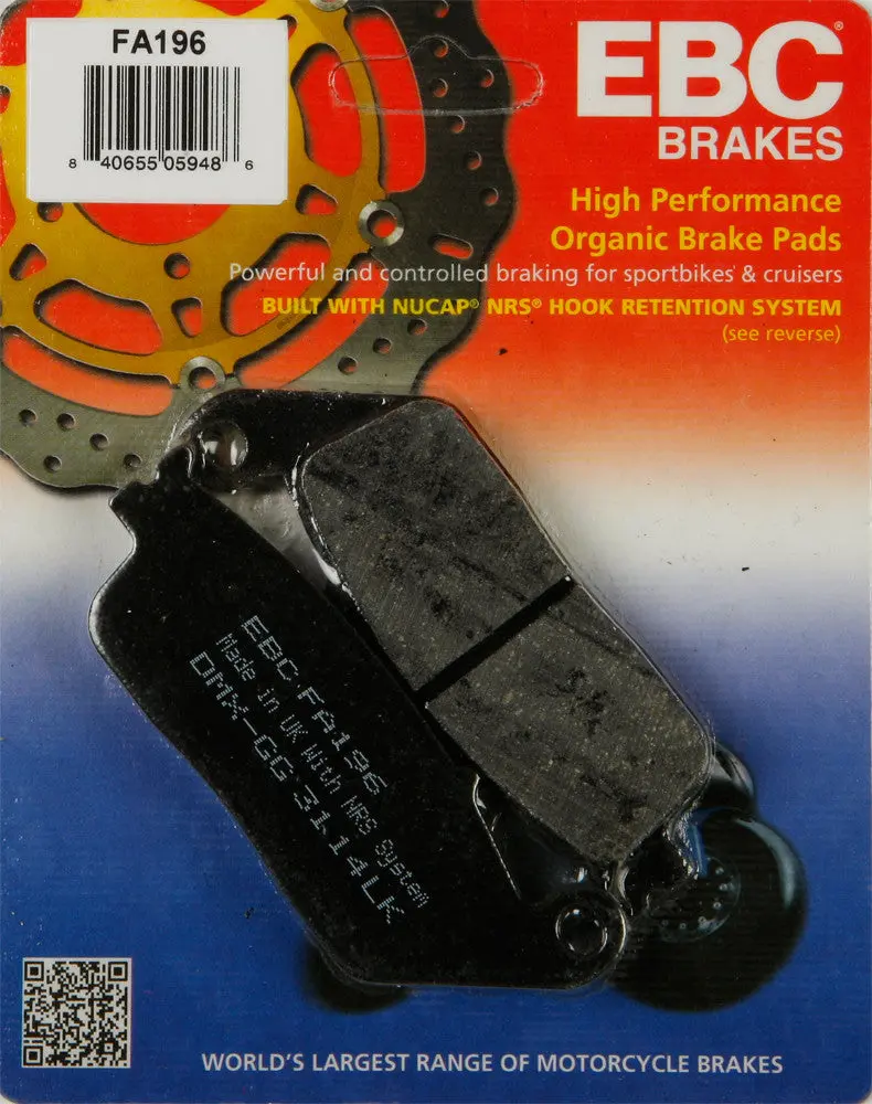 Ebc Fa196 Organic Base "Fa" Brake Pads Set 1