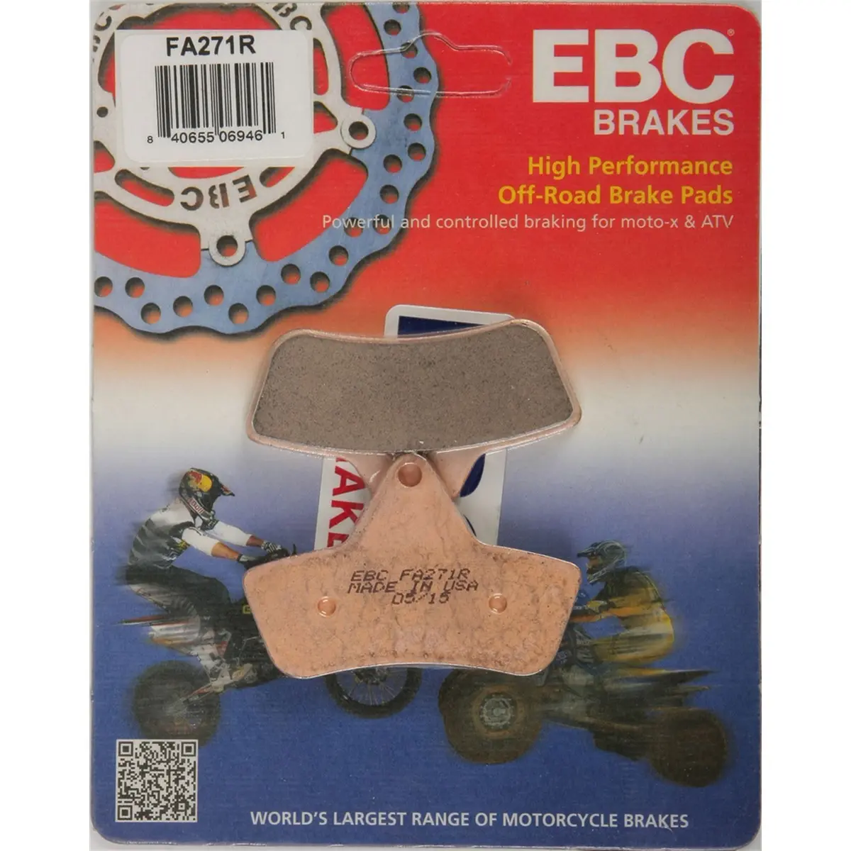 Ebc Fa271r Fa271r Long-Life Sintered "R" Rear Brake Pads For Arctic Cat Atv's See Fit 1
