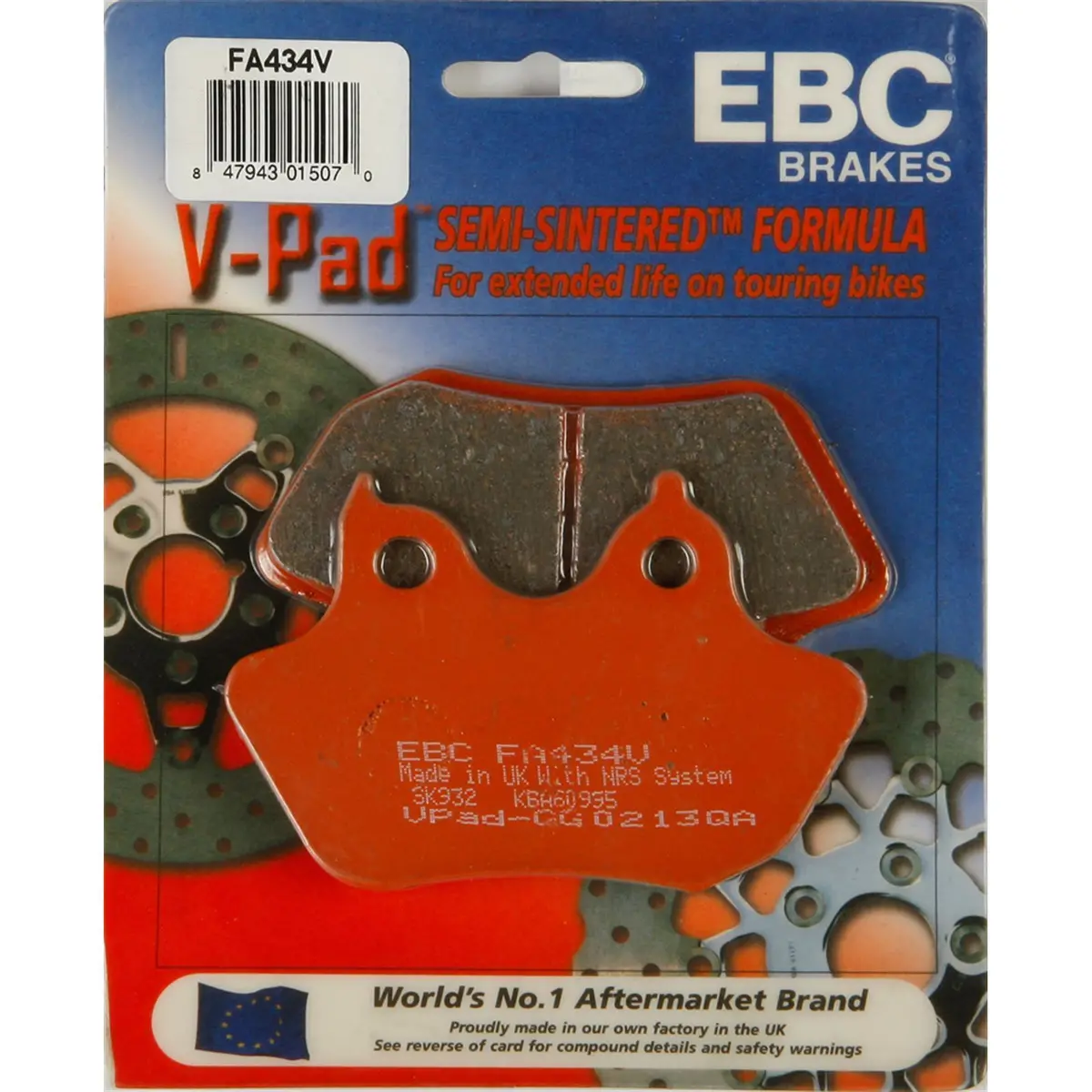 Ebc Fa434v Semi - Sintered Metal Harley / Buell Rear Brake Pads For Softail Fxstc 1