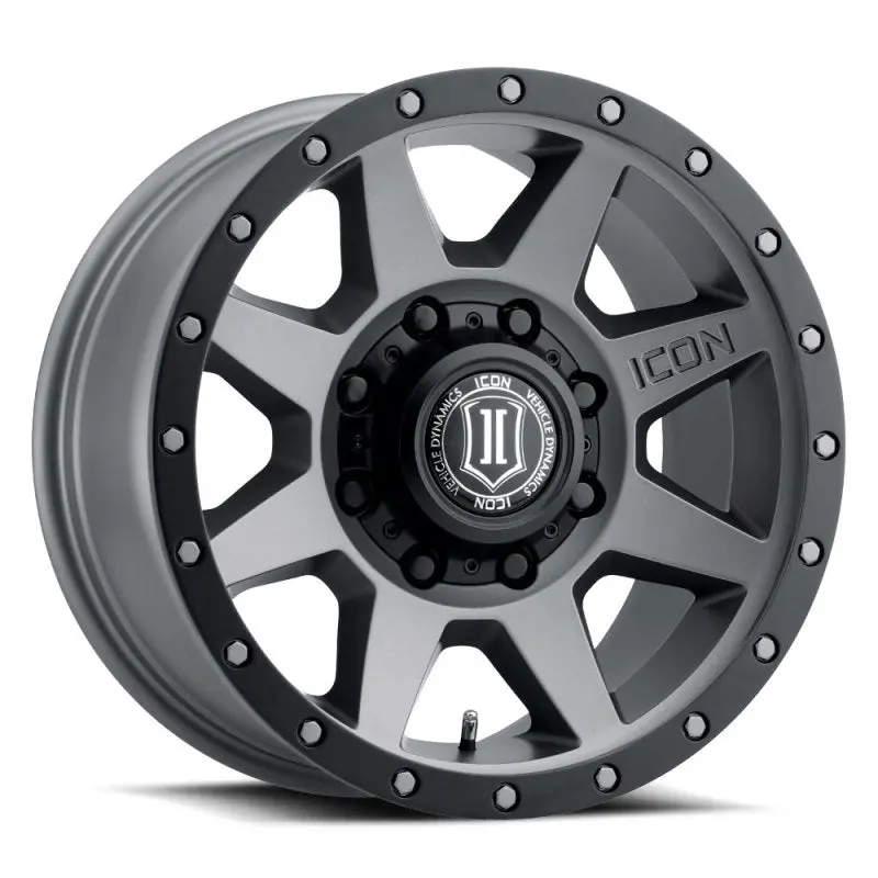 Icon Rebound Hd 18X9 8X6.5 12Mm Offset 5.5In Bs 121.4Mm Bore Titanium Wheel 1