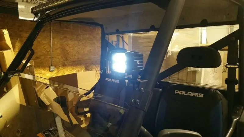 Emp Light Bracket Set – Polaris Ranger & General Pro‑Fit Cage (2013‑2020) – Led Light Mounts, Powder‑Coated Black 2