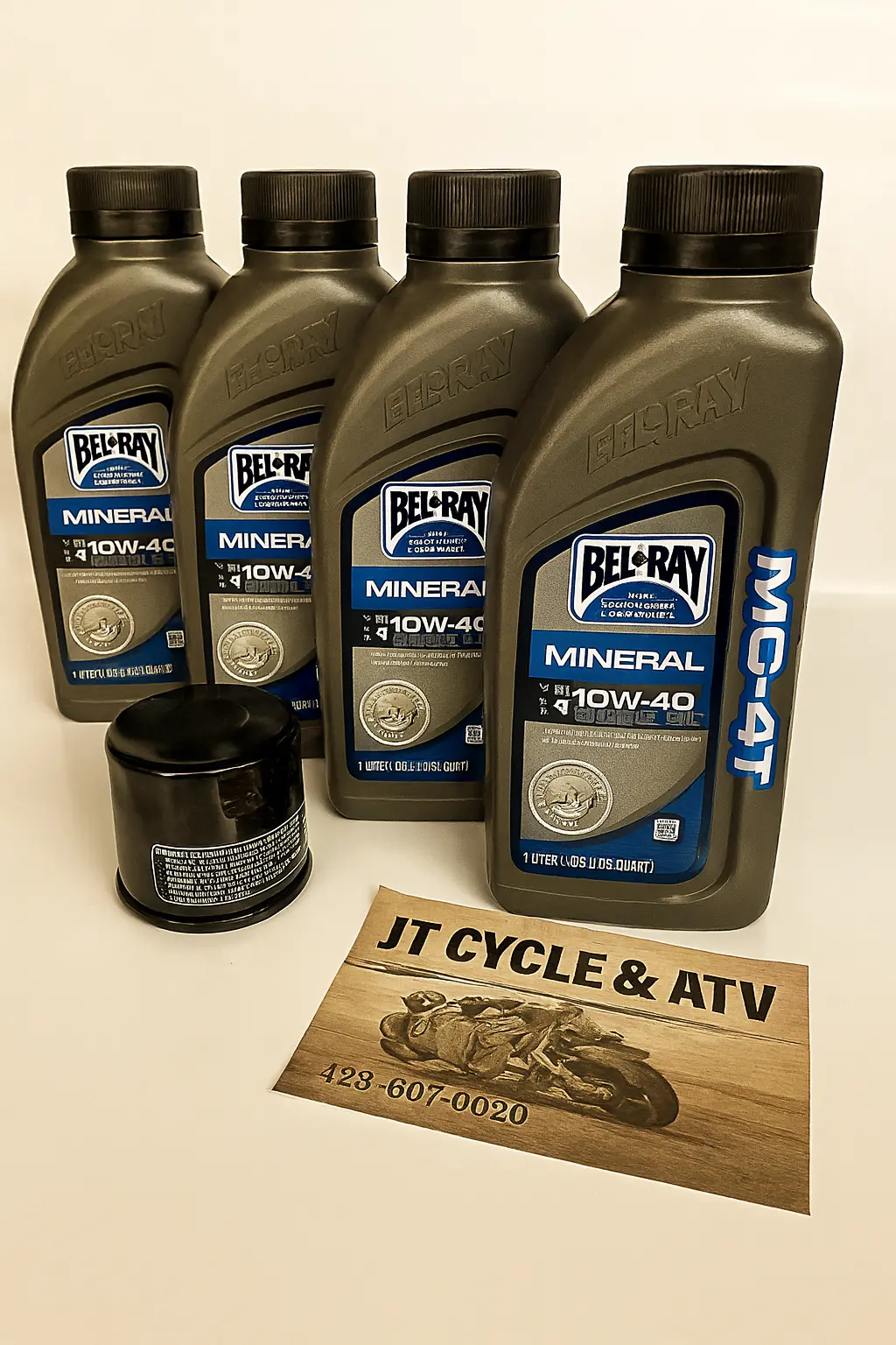 Kawasaki Ex500 Ninja Oil Change Kit – Bel‑Ray 10W‑40 + Premium Oil Filter – Fits 1990–2002, 2007–2009 1