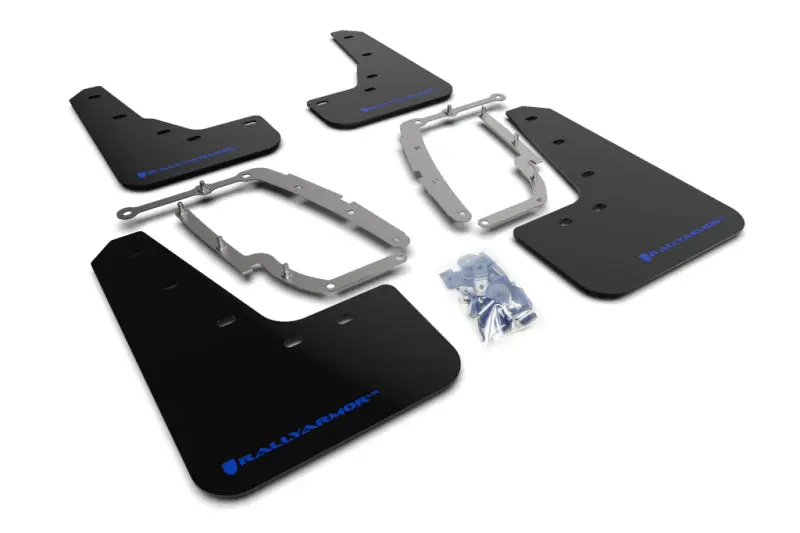 Rally Armor Black Mud Flaps With Blue Logo For 2017+ Tesla Model 3 (Ur Series) 1
