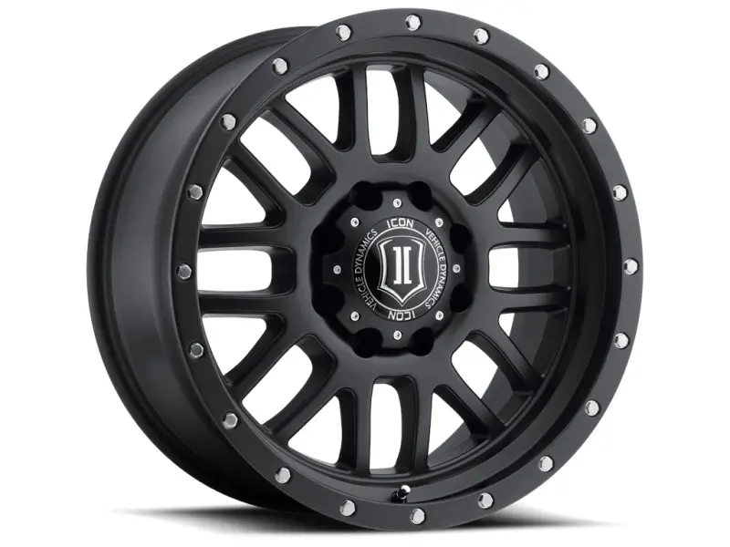 Icon Alpha 20X9 8X180 12Mm Offset 5.5In Bs 125.2Mm Bore Satin Black Wheel 1