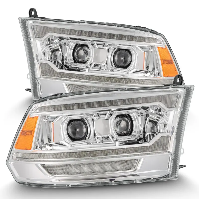 Alpharex 09-18 Dodge Ram 2500 Luxx Led Proj Headlights Plank Style Chrm W/Activ Light/Seq Signal/Drl 1