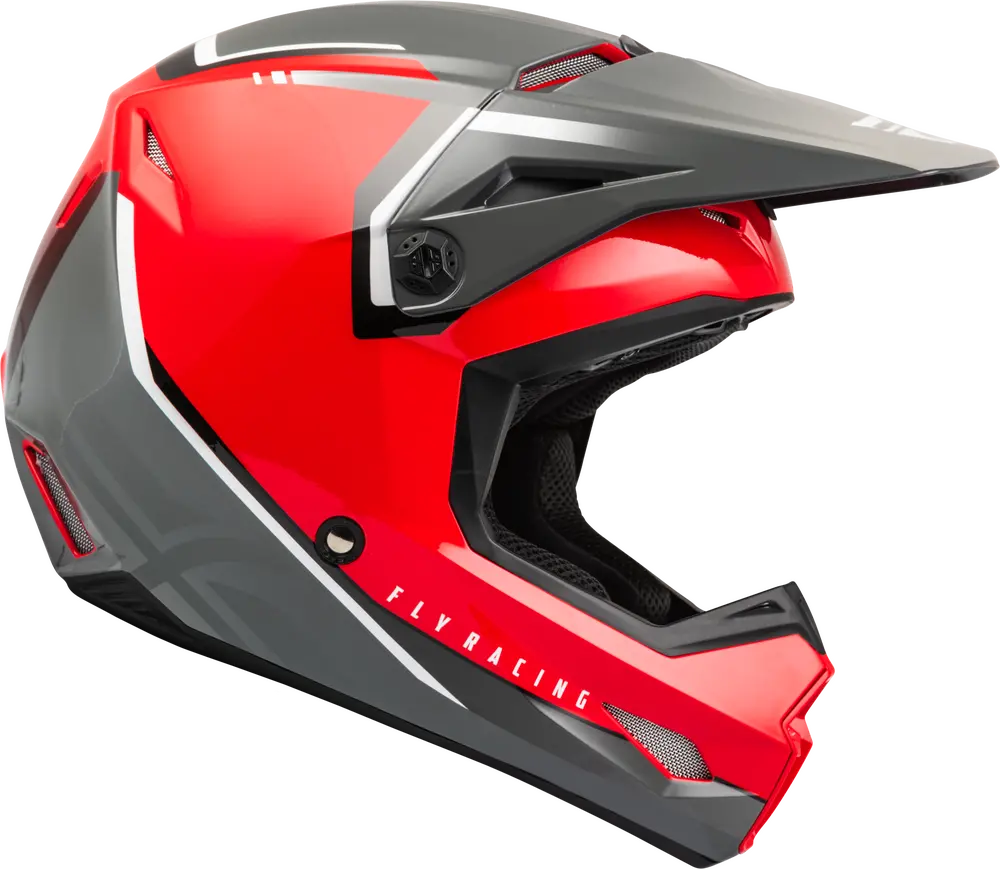 Fly Racing Kinetic Vision Helmet – Red/Grey – Offroad Mx Atv Dot/Ece – Size Xl 1