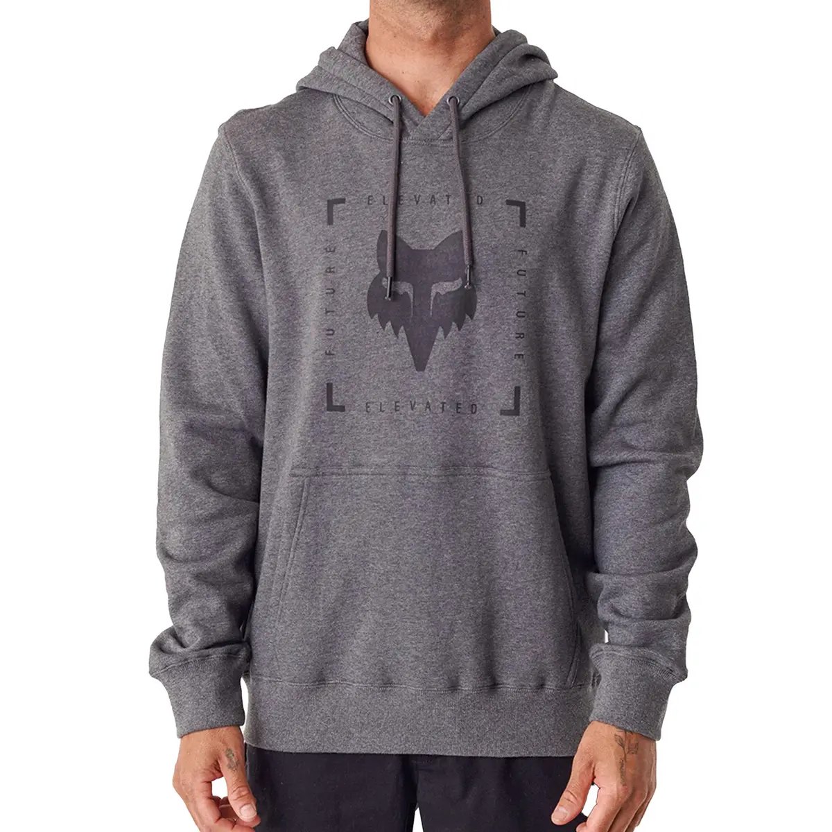 Fox Boxed Future Pullover Hoodie (Graphite Melange) Slim Fit 1